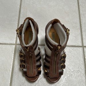 Cynthia Vincent Bronze color Wedge Sandal size 7
